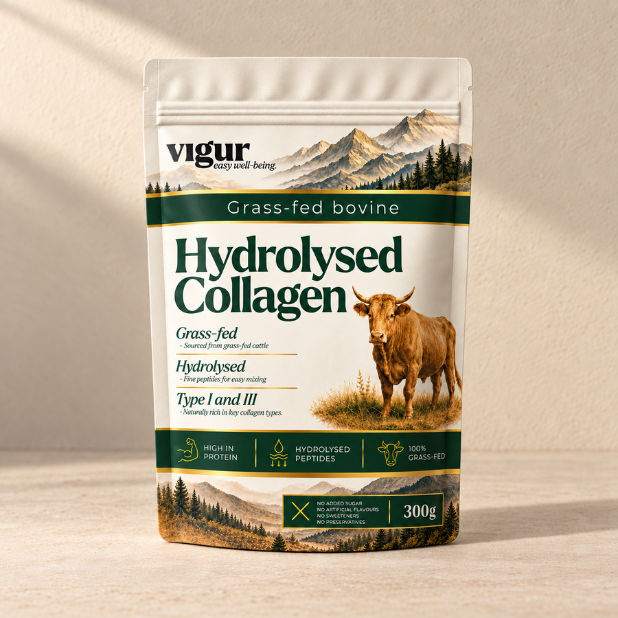 Kollagen protein av gressforet storfe