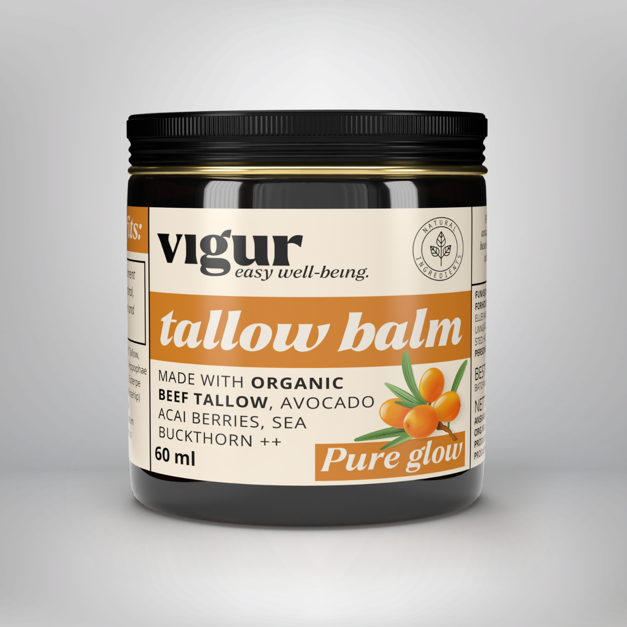 Talg Hudkrem 'GLOW' 100% Gressfôret Talg