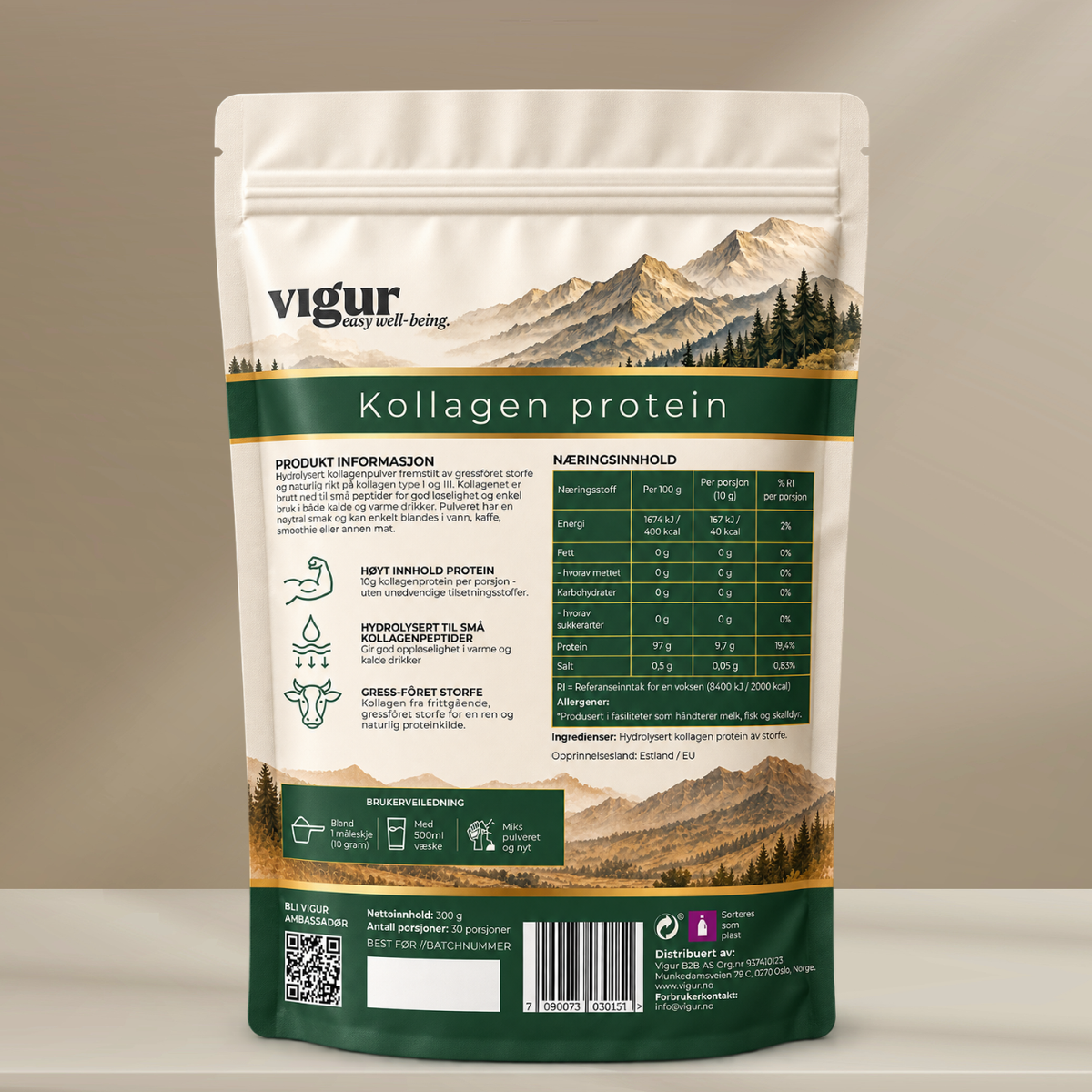 Kollagen protein av gressforet storfe