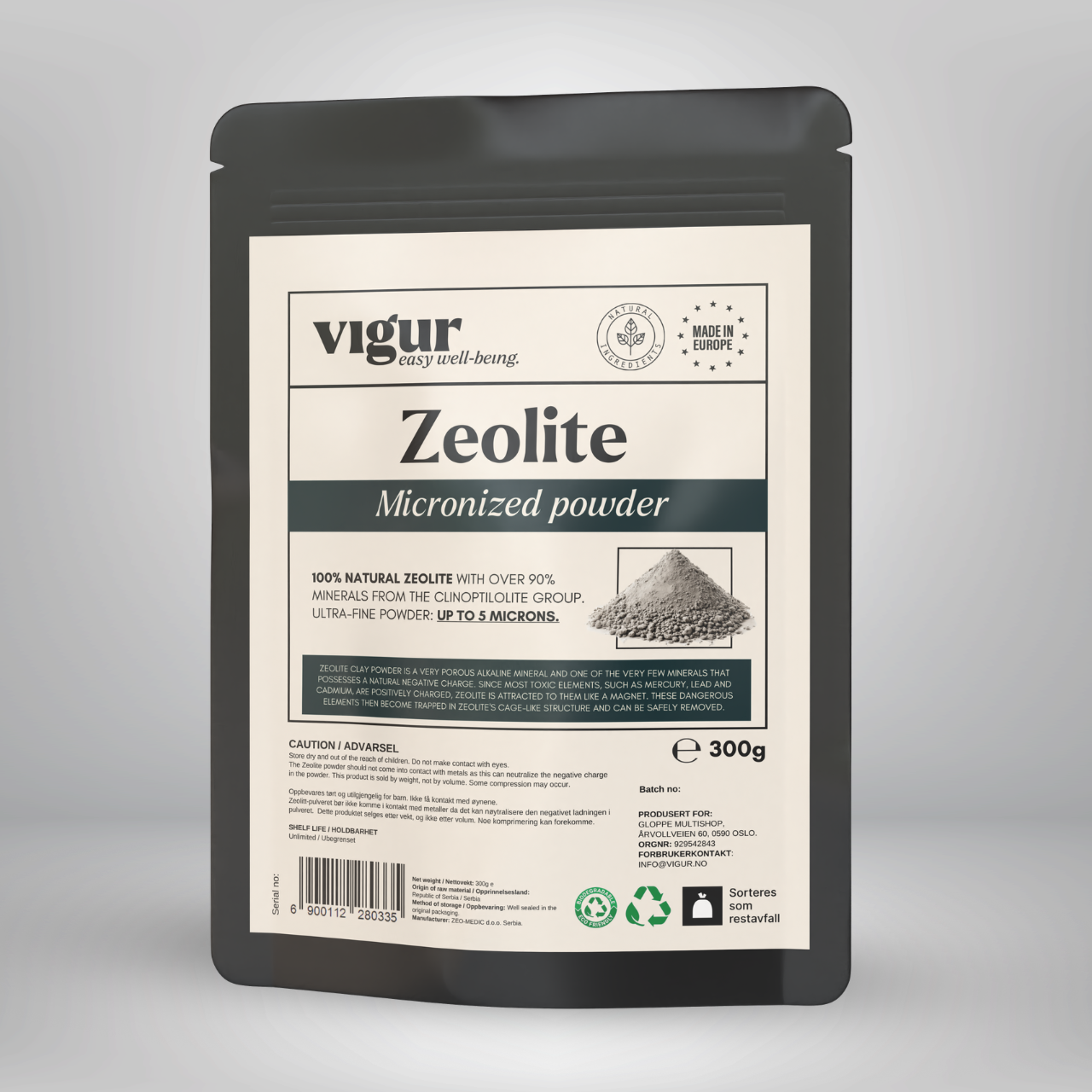 Zeolitt pulver mikronisert 300g